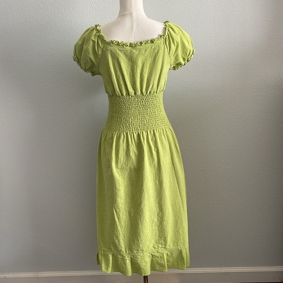 YZXDORWJ Women Embroidered Casual Dress Summer Ruffle V Neck Short Sleeves M - Picture 5 of 9